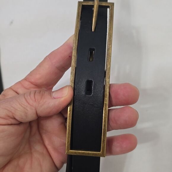 HOBO Timeless Vintage Black Belt with Rectangular Gold Buckle main image 6